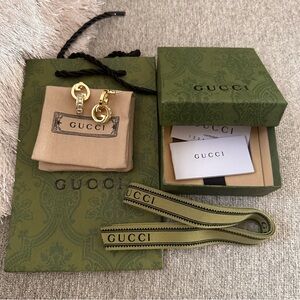 Gucci Blondie Intertwined Gold Crystal Earrings